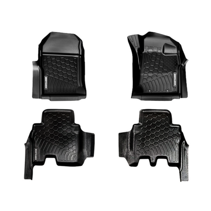 Full set of MUDTAMER floor mats for an Isuzu MUX on a white background